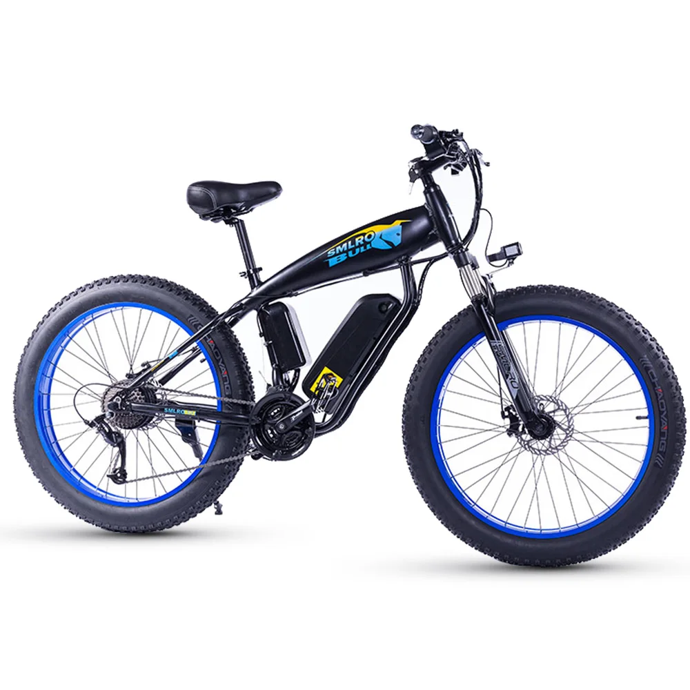 1000W Electric Bicycle 26 Inch Fat Tire 15ah High Efficiency Snow Beach Ebike Shark Bionic Frame Hydraulic Disc Brake