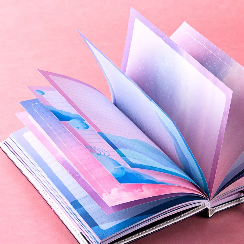 B6 Binder Notebook with Lock Travel Journal Constellation Diary Agenda Planner Organizer Sparal Notepad Note Book Handbook Set