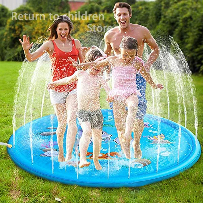 

100/170 cm Inflatable Spray Water Cushion Summer Kids Play Water Mat Lawn Games Pad Sprinkler Toys Outdoor Tub Swiming Pool Gift