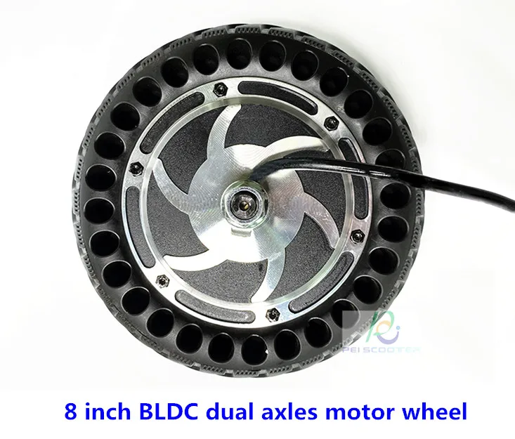 

8 inch 8'' tire BLDC brushless gearless electric scooter Dual axles hub drive wheel motor with hall sensors phub-8BL