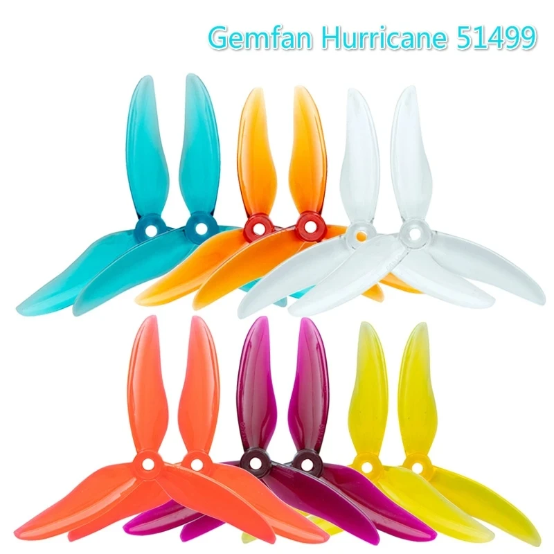 Gemfan Hurricane 51499 5.1X4.99X3 3-Blade Pc Propeller Voor Rc Fpv Racing Freestyle 5Inch Drones Vervanging Diy Onderdelen