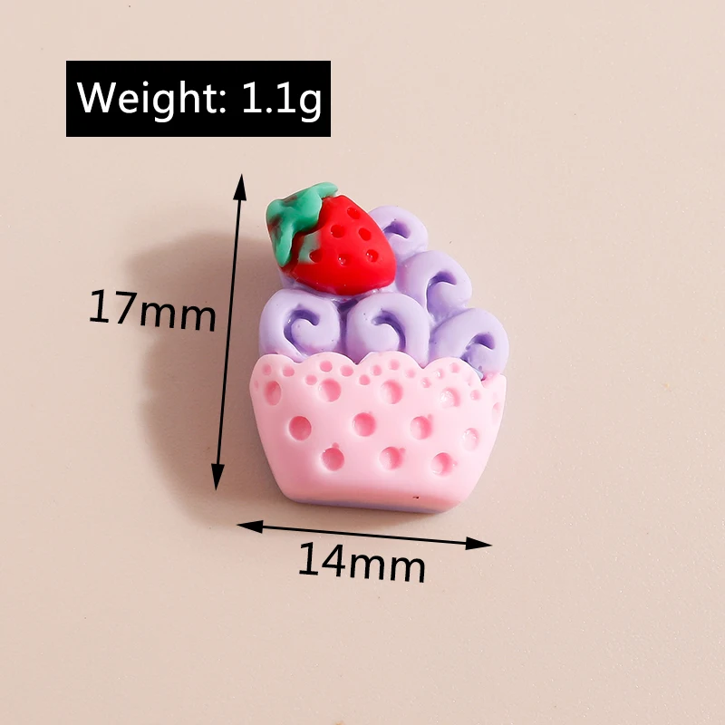 10 Stück Mix Mini Süße Lebensmittel Dessert Donut Kuchen Flache Rückseite Harz Cabochon Verzierungen DIY Scrapbooking für Mädchen Haarschleifen – Detail 2