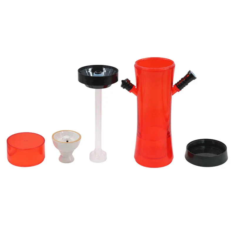 SY Acrylic Hookah Cup Set with LED Light Plastic Hose Ceramic Bowl Charcoal Holder Shisha Tongs Narguile Chicha Pipe Accessories