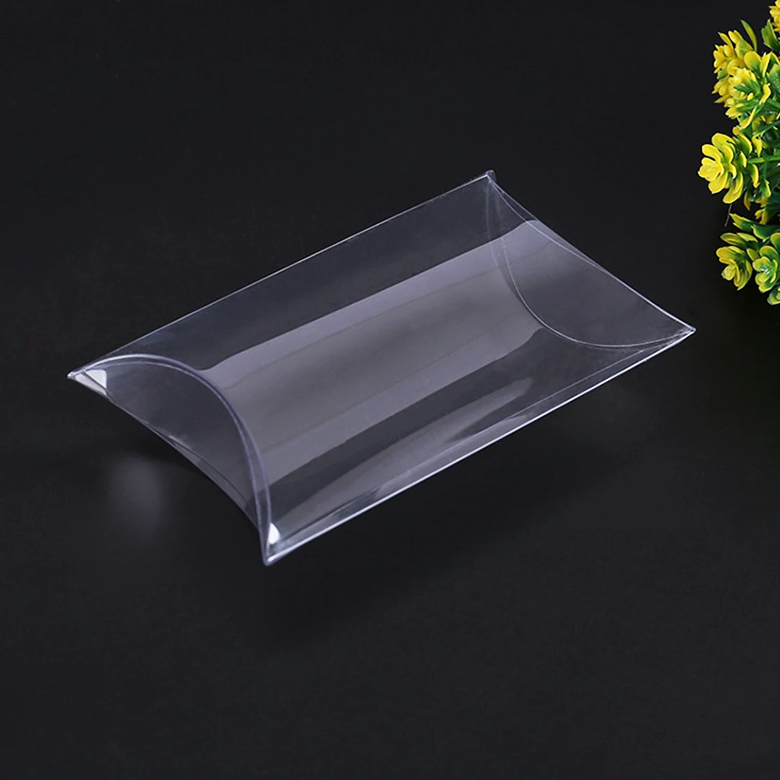 Caja de PVC transparente con forma de almohada para 20 piezas, caja de almacenamiento de plástico para dulces, embalaje de regalo transparente,