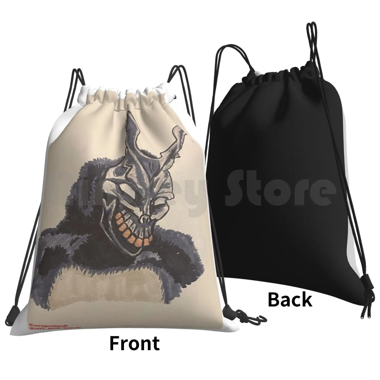 Frank Backpack Drawstring Bag Riding Climbing Gym Bag Donnie Darko Rabbits Horror Halloween Spooky Movies Horro Movies Sci