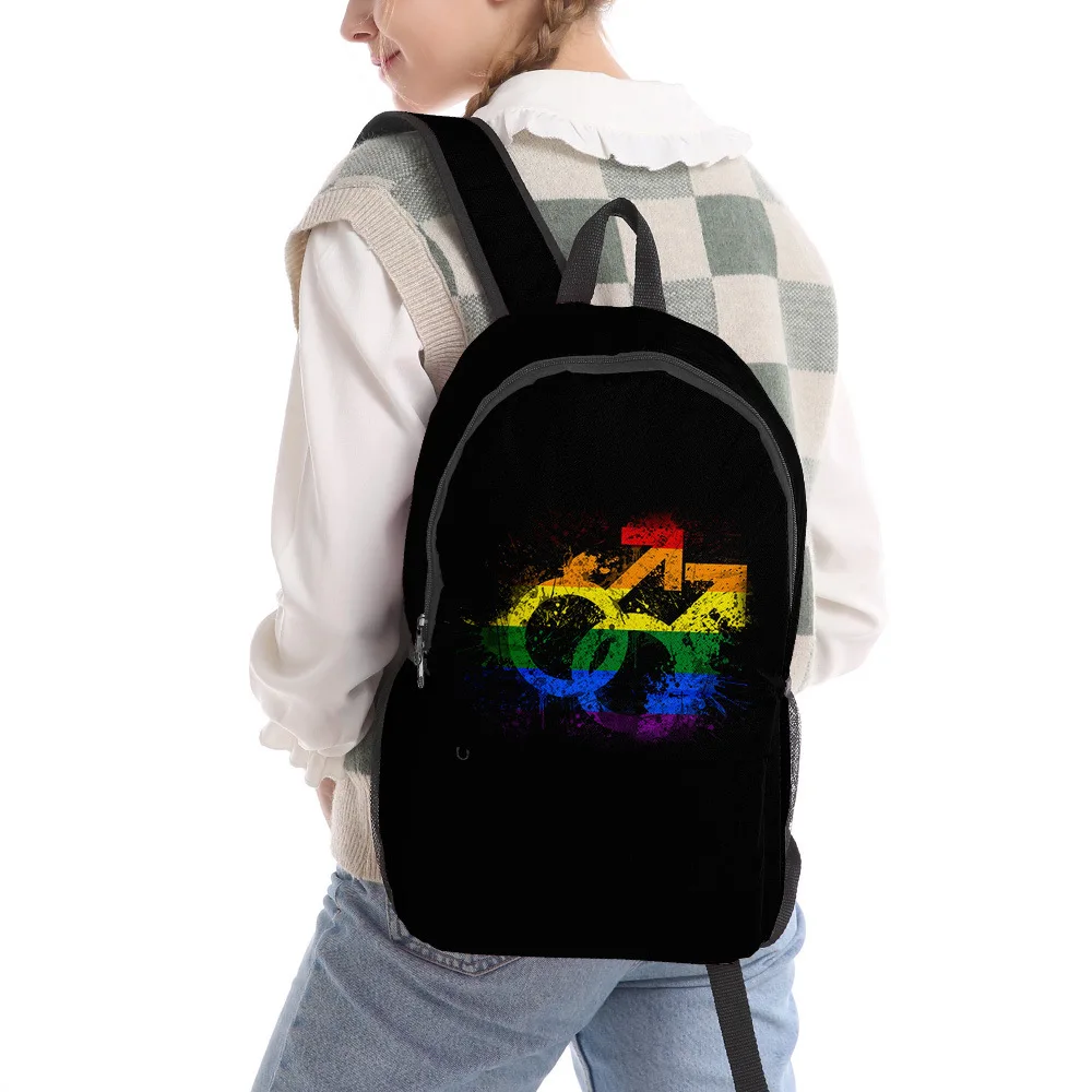 Mochila con impresión Digital en Color LGBT 3D para estudiantes, bolso para ordenador portátil, informal, juvenil, para hombres y mujeres, novedad de 2020