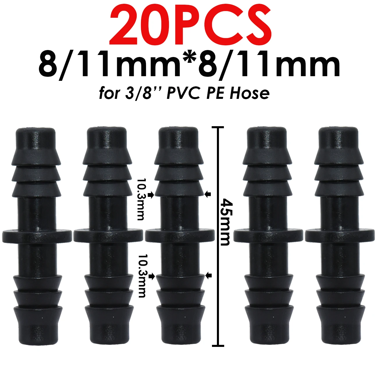 KESLA 1/4 \'\'3/8\'\' 3/4 \'\'1\'\' łącznik kolczasty ogrodowy DN16 DN20 DN25 prosty adapter mikro nawadniania kropelkowego