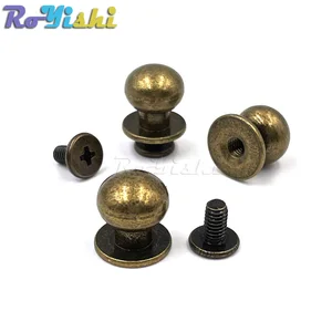 Nút đinh tán kim loại tròn, bu lông móng đầu của nhà sư, khóa móng, tack nút vải, túi da, 4mm, 5 mm, 6 mm, 7mm, 8 mm, 9mm, 10 mm, 10 bộ 6 Bán hàng chính Spike Spike - №6