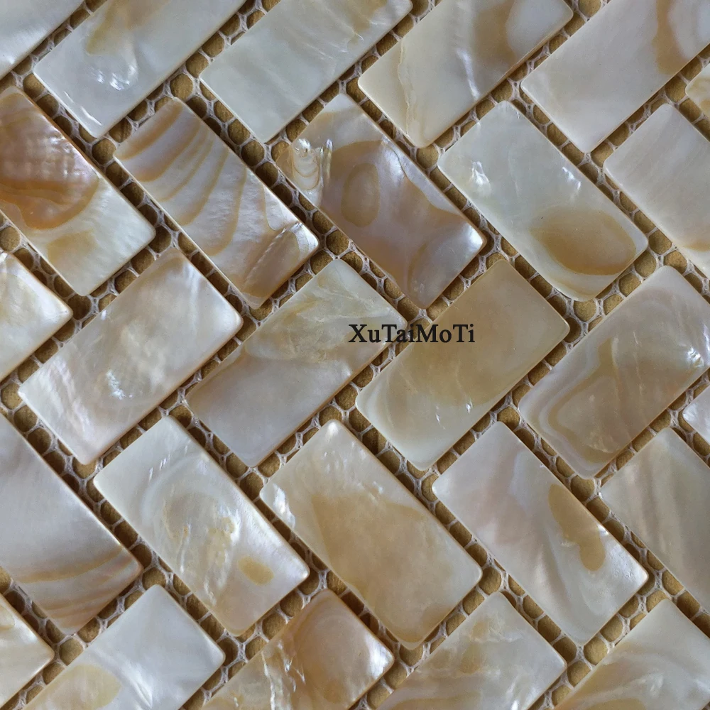 New arrival Shell Mosaic Mother of Pearl Kitchen Shower  Background Bathroom Backsplash Wall Zip Herringbone Wallpaper Tile