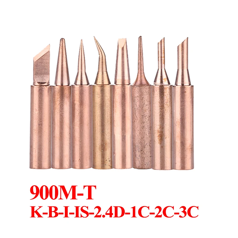 

8Pcs/lot Lead-free Soldering Tip Pure Copper 900M-T Soldering Bit Solder Iron Tip for 936 Soldering Station