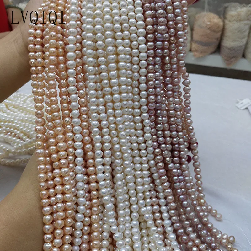 

Natural Freshwater Pearl Beads High Quality 36cm Punch Round Loose Pearls Bead for DIY Women Necklace Bracelet Jewelry Making