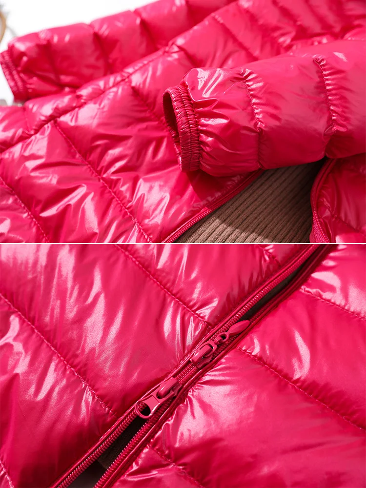 Abrigo acolchado de talla s-6XL para mujer, chaqueta de plumón de pato blanca, ultraligera, larga, ajustada, sólida, Parkas de invierno