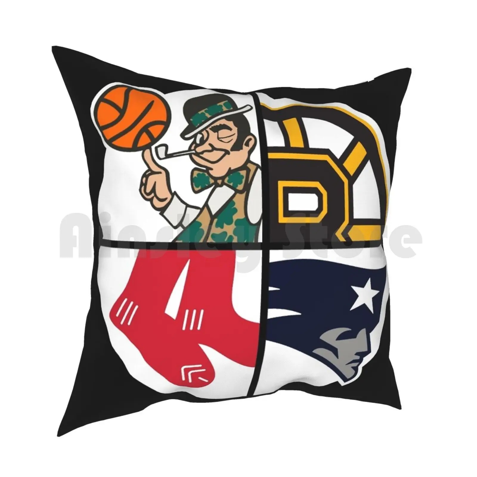 Boston Sports Pillow Case Printed Home Soft DIY Pillow cover Boston New England Mass Ma Ne Massacuetts Sports Teams