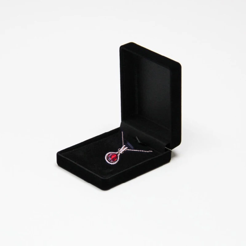 Wholesale Pendant Necklace Chain Storage Package Gift Box Soft Black Blue/Red/Velvet Casket Long Earrings Jewelry Organizer Box