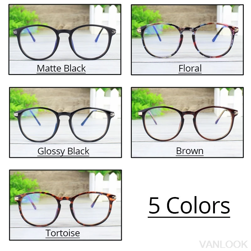 Women Anti Blue Ray Computer Glasses Round Transparent Eyeglasses for Men Spectacle Frame Oculos De Grau Fashion Clear Lenses