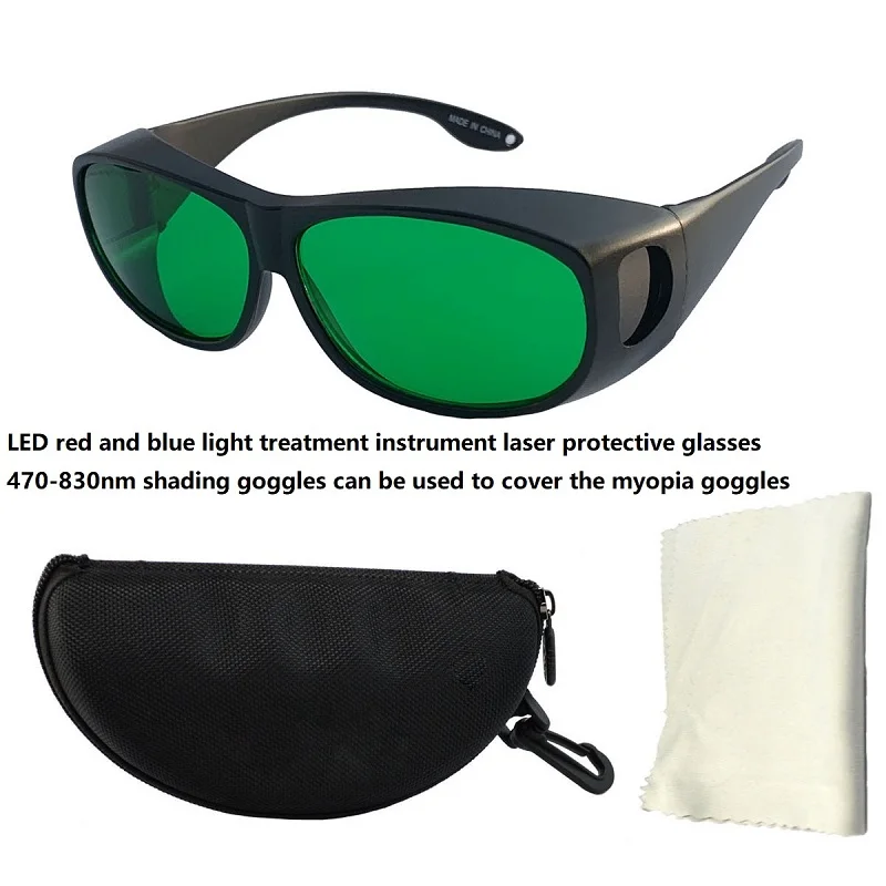 LED red and blue light treatment instrument laser protective glasses 470-830nm shading goggles can cover the myopia glasses