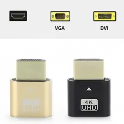 compatible Dummy Plug compatible Monitor Emulator DDC EDID 4K Virtual Display Adapter For BTC Mining Miner