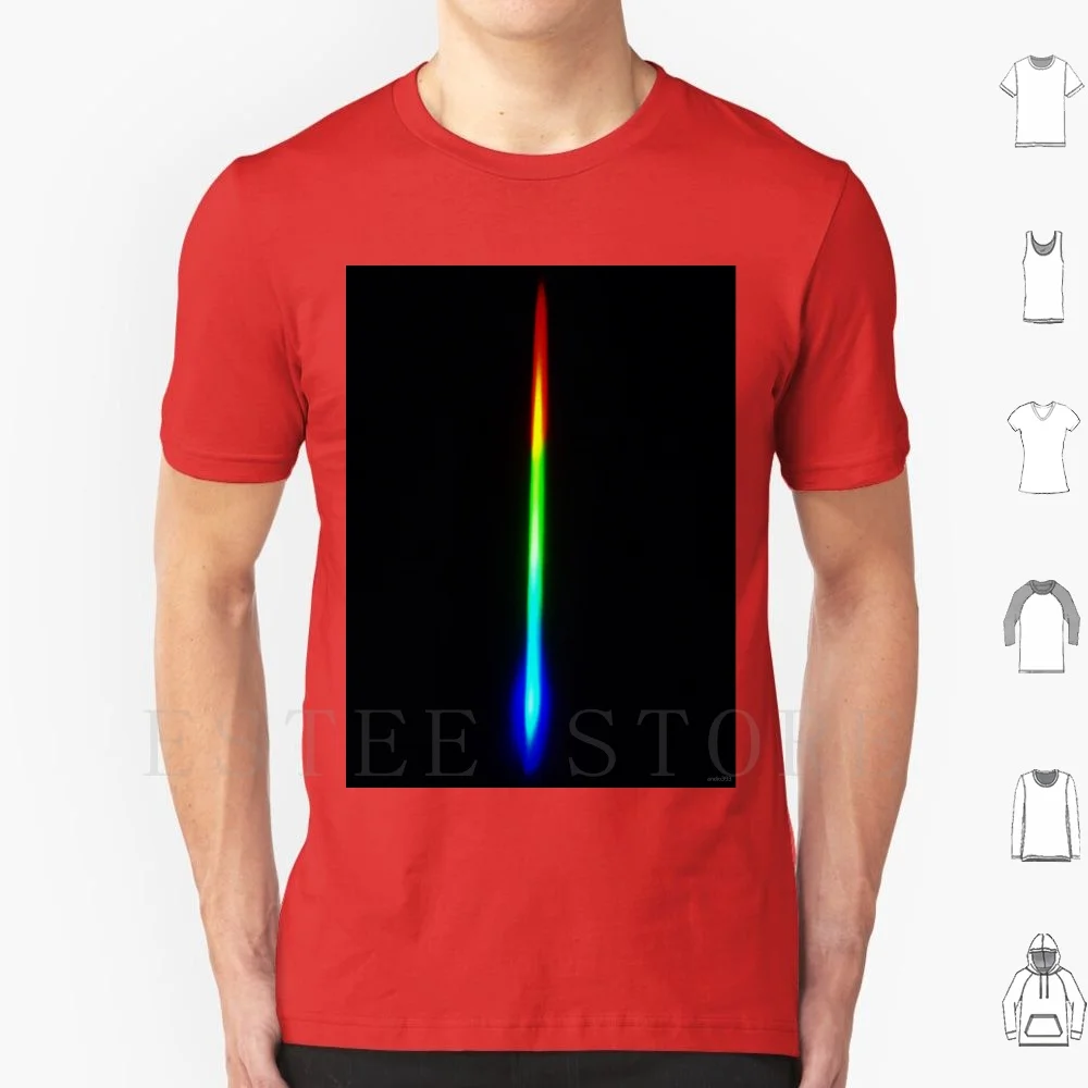 Spectrum T Shirt Print Cotton Light Light Art Spectrum Diffraction Grating Dark Rainbow Physics Glow Cover Transition Pride