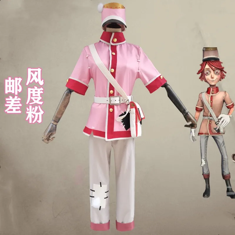 

Anime Game Identity V Cosplay Costumes Postman Victor Grantz Cos Costume Survivor Original Skin Suits Clothes Pink Uniform Set