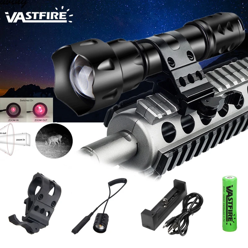 NEW 400 yards Zoomable Focus 7 Watt 850 nm LED Infrared Radiation IR Lamp Night Vision Flashlight Torch linterna