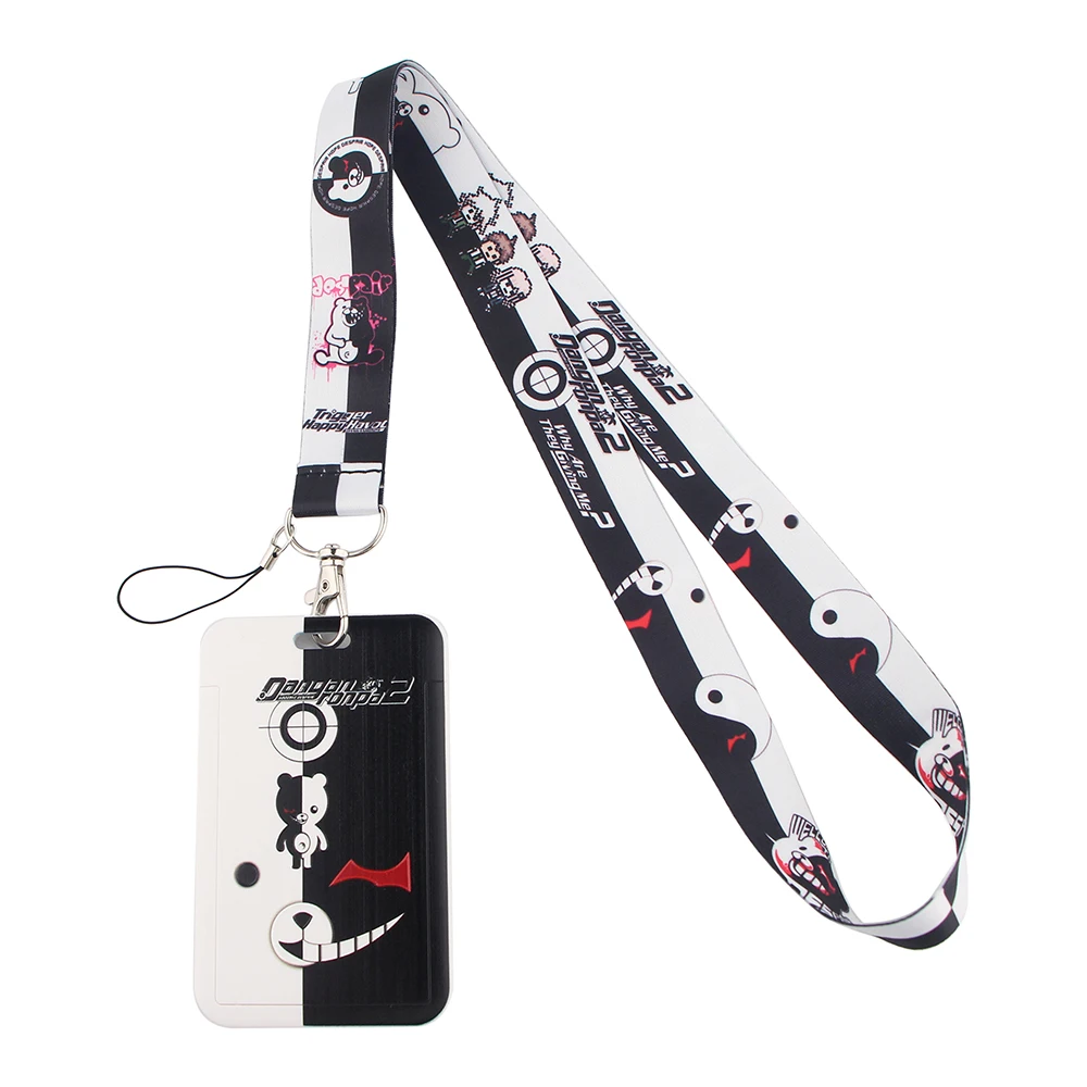 YL142 Anime Danganronpa Lanyard Badge Holder Keychain ID Card Pass Gym Mobile Phone USB Key Ring Neck Straps Accessories Gifts