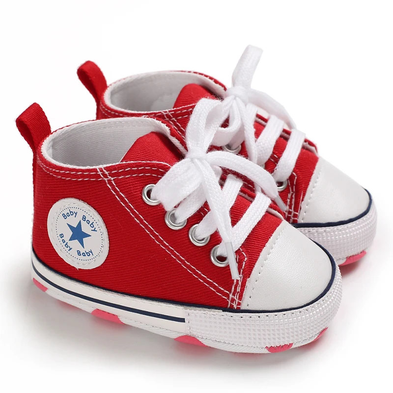 Canvas-Turnschuhe für Babys, Jungen und Mädchen, Lauflernschuhe für Kleinkinder, rutschfest, weiche Sohle, klassische Schuhe für Neugeborene, 0–18 Monate – Detail 34