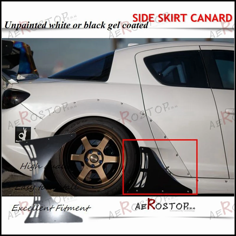 FIBER GLASS FRP ROCKET RB BUNNY STYLE SIDE SKIRT CANARD FOR RX-8 SE3P