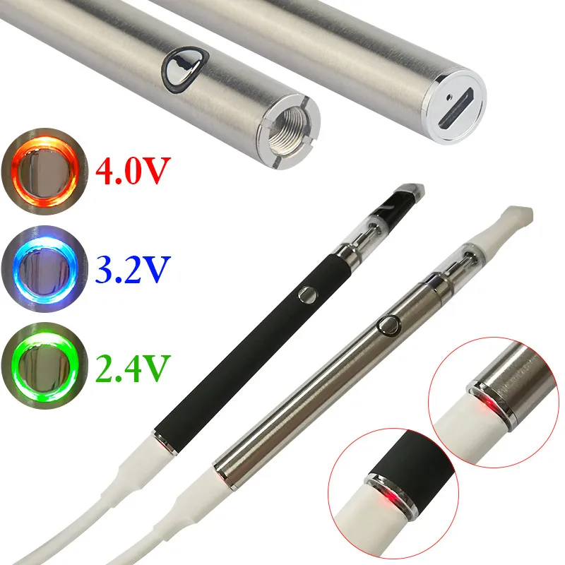 1Pcs Preheat VV CBD Vape Pen Mod + Ceramic Cartridge + USB Charger Electronic Cigarette  Variable Voltage Vaporizer Vapes Kit