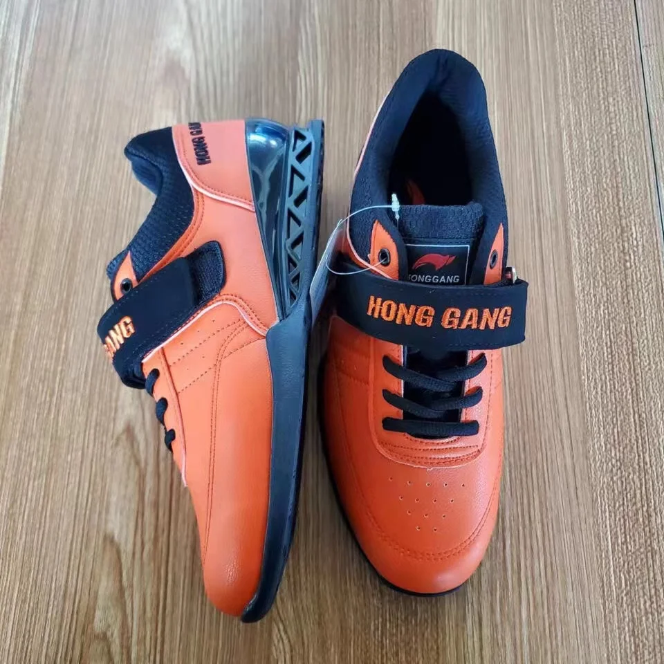 Taobo Color Orange Brand HONGGANG Men Squat Shoes Women Size 36-45 Weightlifting Sneakers Gift Elastic Band Gym Bodybuiding