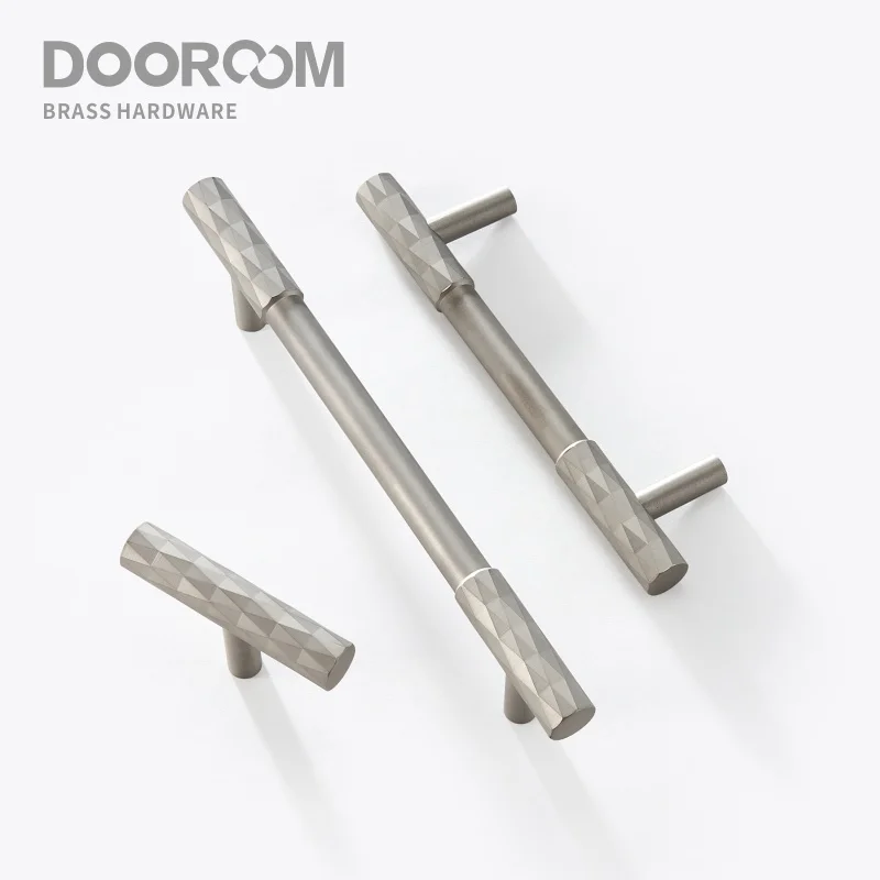 

Dooroom Brass Furniture Handles Hammered Matt Brushed Nickel Cupboard Wardrobe Dresser Shoe Box Drawer Cabinet Round T bar Knobs