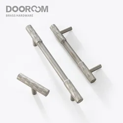 Dooroom Brass Furniture Handles Hammered Matt Brushed Nickel Cupboard Wardrobe Dresser Shoe Box Drawer Cabinet Round T bar Knobs