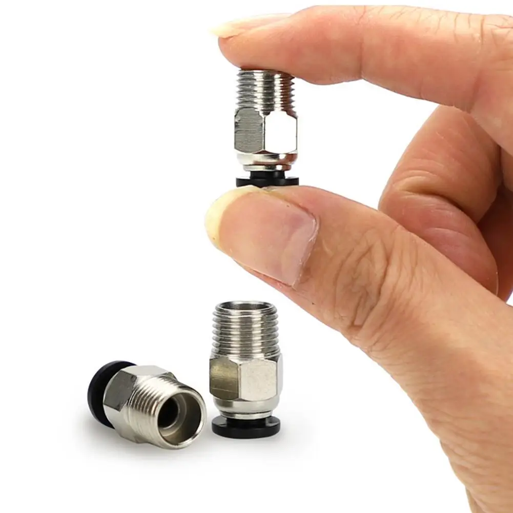 PC4-M6 M6/3MM/PC4-M10 M10/6MM Pneumatic Connectors For 3D Printers Parts Bowden Quick Jointer Coupler Pipe PTFE Tube 4mm