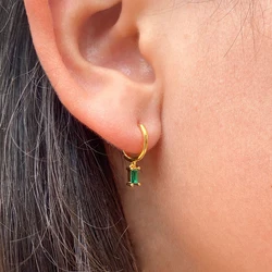 Pendientes de aro pequeños geométricos de Plata de Ley 925 estilo Punk francés Hip-Hop para mujer, accesorios de joyería de fiesta de oro y plata