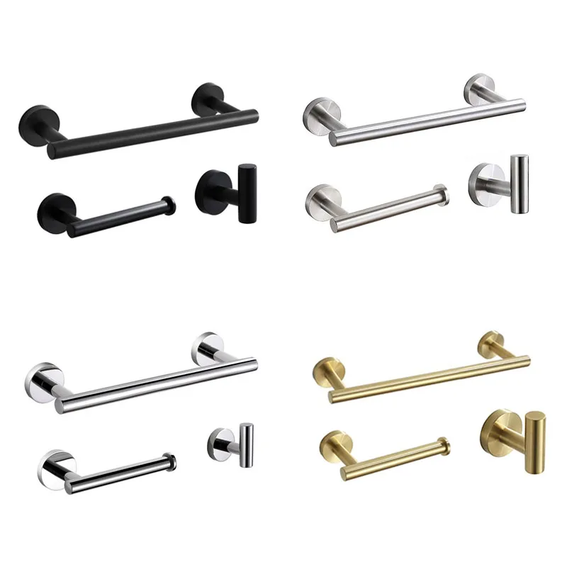 3 Piece Bathroom Hardware Set Kitchen And Bathroom Accessories Kit Stainless Steel Towel Bar Set Wall Mounted Brushed Gold/Black