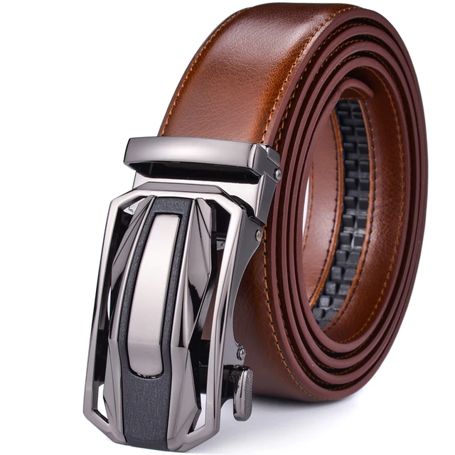 Men's Leather Ratchet Belt Dress with Slide Click Automatic Buckle Plus  Size Luxury Ceinture