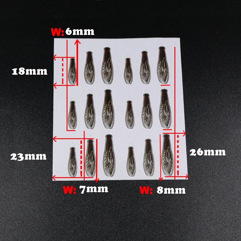 Hot 36pcs fly tying adult stonefly&caddis fly wings tying materials flexible thin film realistic wings for trout fishing lure