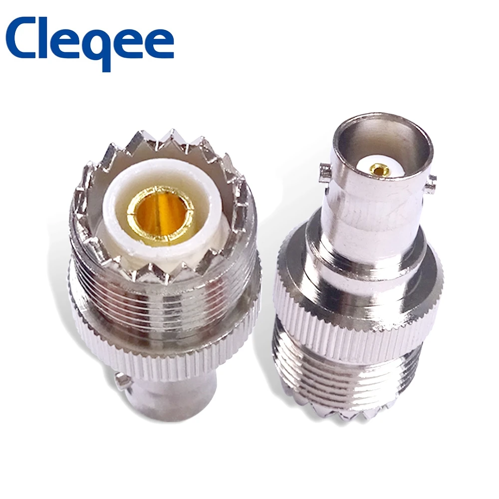 Cleqee 1PC BNC แจ็คหญิง UHF หญิง PL-259อะแดปเตอร์ตรง RF Coax Adapter Connector C20068