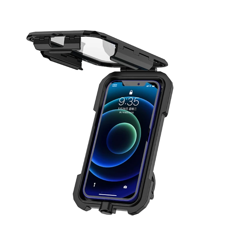 Waterproof Case 12V Motorcycle Handlebar or Rear-View Mirror Charger 15W Qi/ Type C PD Fast Charging Phone Mount 3