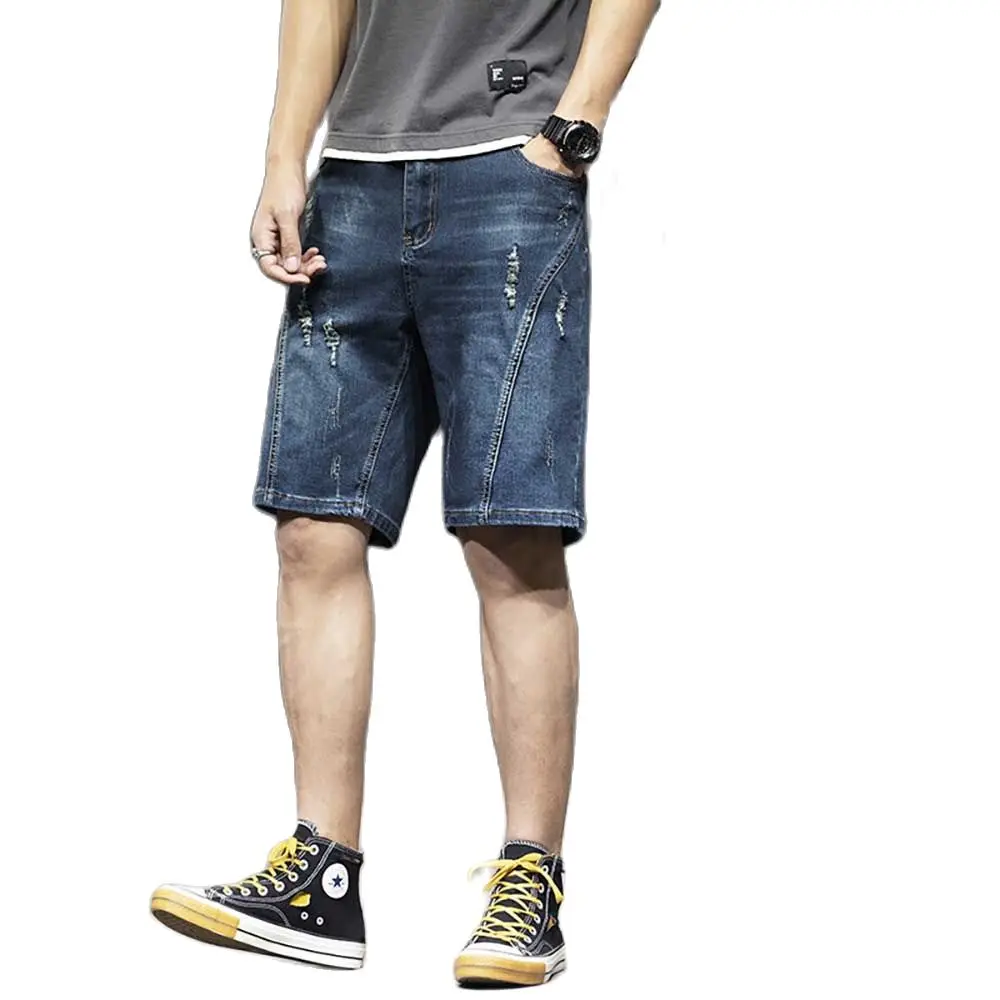 

Summer Fashion Ripped Casual Shorts Men Patchwork Boardshorts Streetwear Denim Plus Size Clothing