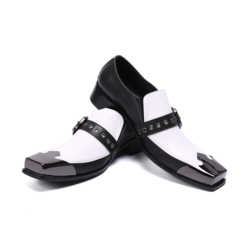 

Classic Mens Derby Shoes Square Toe Men Dress Shoes Belt Buckle Formal Suit Oxford Elevator Business Shoes Hot Sale