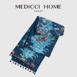 Medicci Home Luxury Table Runner Tropical Animal Plants Jacquard Kitchen Dresser Scarf Dining Table Decoration House Party Decor
