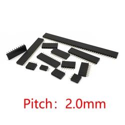 10Pcs 2.0mm Single Row Female 1x2/3/4/5/6/7/8/10/20/40 Pin Pin Header Connector 2mm Pitch Strip For Arduino PCB