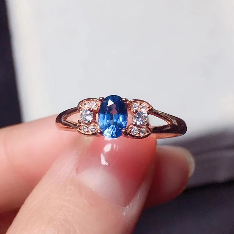 CoLife Jewelry Fashion Sapphire Ring for Daily Wear 4*6mm Natural Light Blue Sapphire Silver Ring 925 Silver Sapphire Jewelry