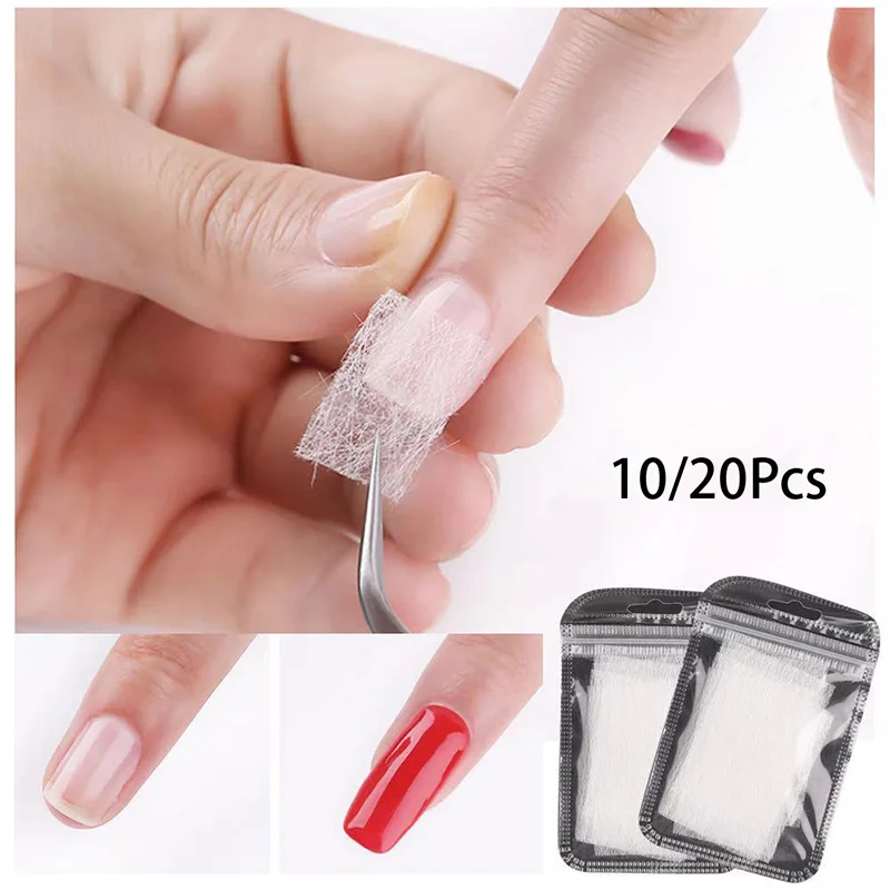 10/20Pcs Silk Fiberglass For Nail Extension Form Non-Woven Silks UV Gel Building Fiber French Acrylic DIY Manicure Accessories