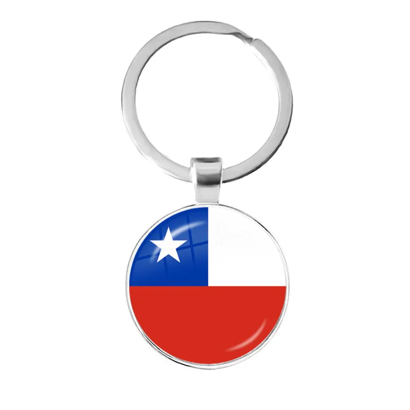 Chile Hungary Uruguay Mexico Romania Croatia Vatican Panama Vietnam 25mm Glass Cabochon National Flag Keychain Keyholder Gift