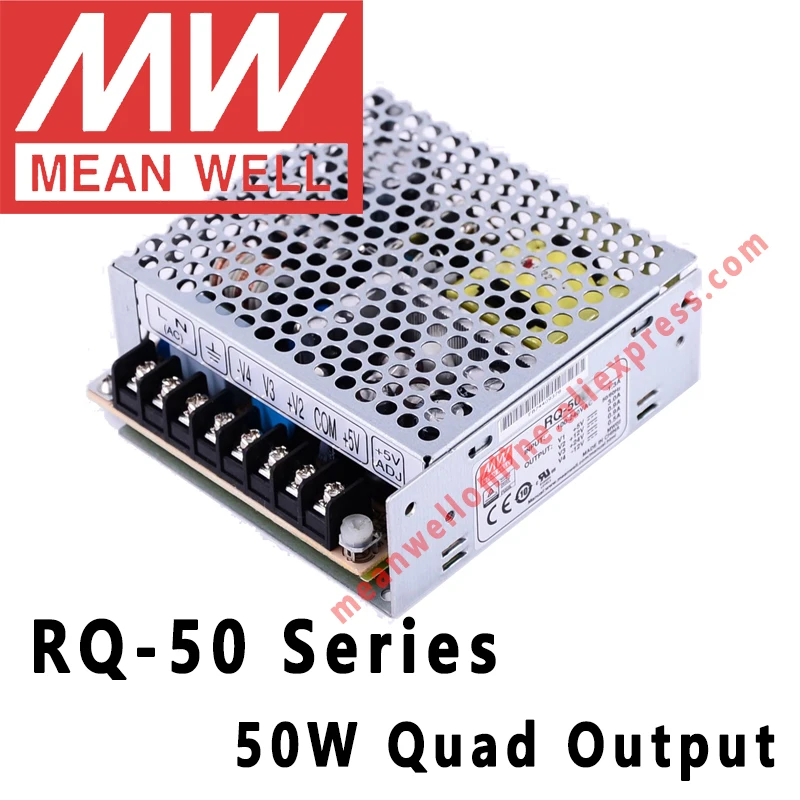 Mean Well RQ-50 Series AC/DC 50W Quad Output Switching Power Supply meanwell online store