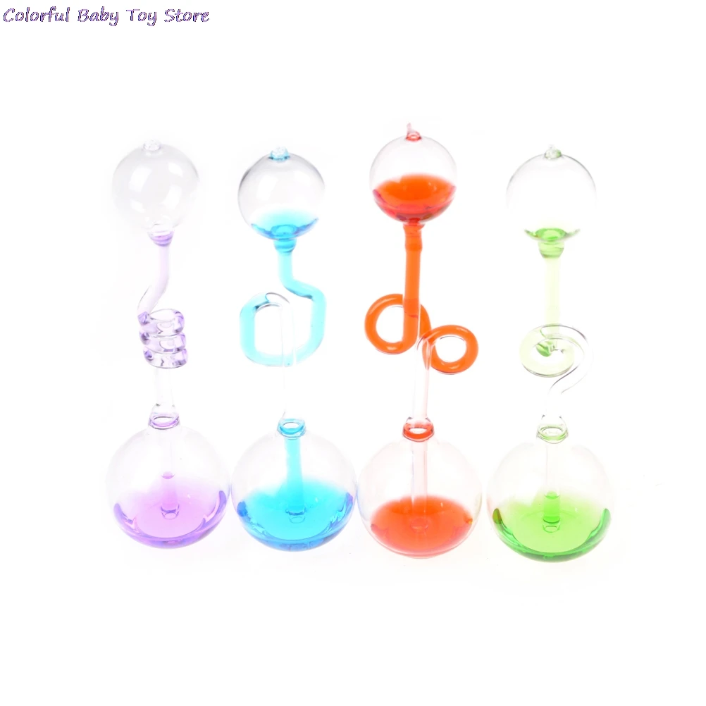 1PC Children Educational Toys Love Meter Hand Boiler Thermometer Spiral Glass Science Energy Museum Toy 4 Colors