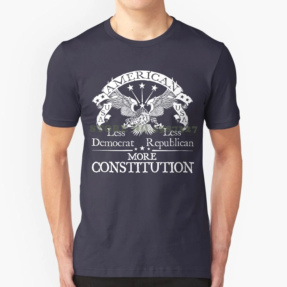 New Funny Brand Clothing Less Democrat-Less Republican. More Constitution Port & Co. T Shirt