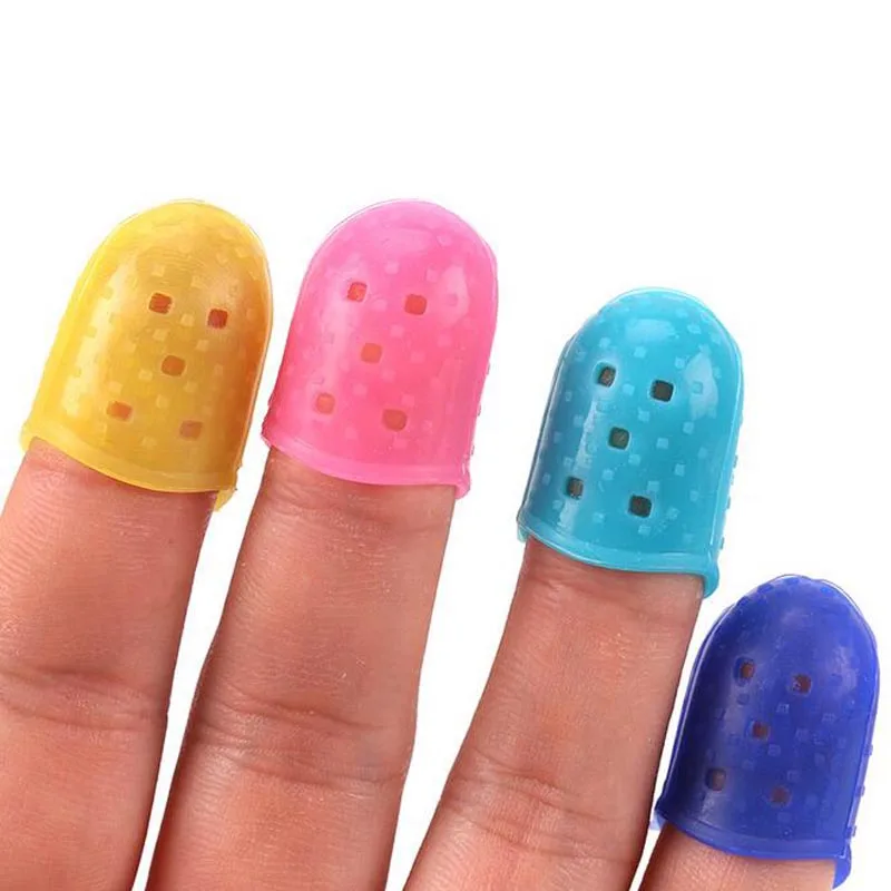 4Pcs/Pair  Elastic Silicone Guitar Finger Guards Fingertip Protectors for Guitar Ukulele Beginner Other Strings Random Color