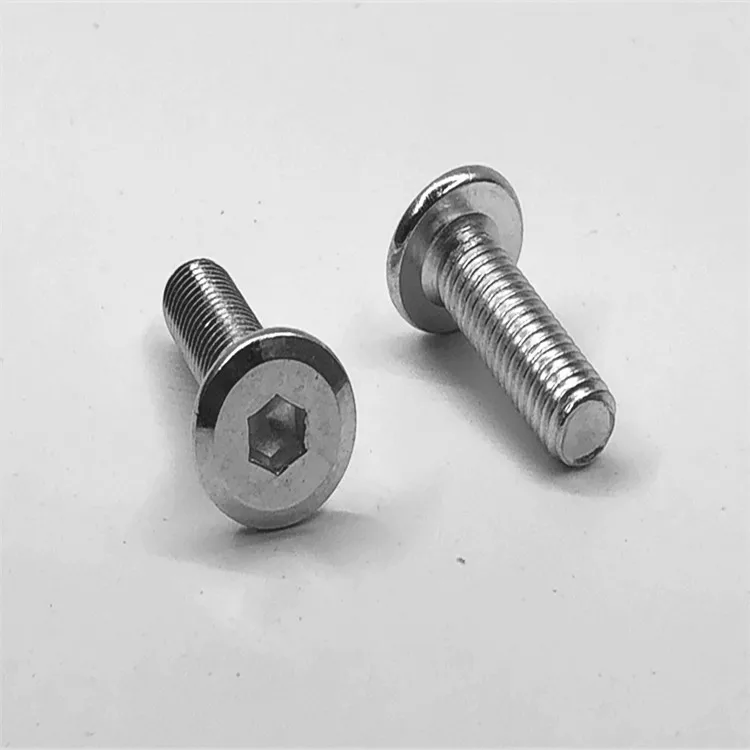 Free shipping10pcs M6/M8 Flat round head hex Furniture screw Oblique large flats socket heads cap screws Flange bolt 10-90mm